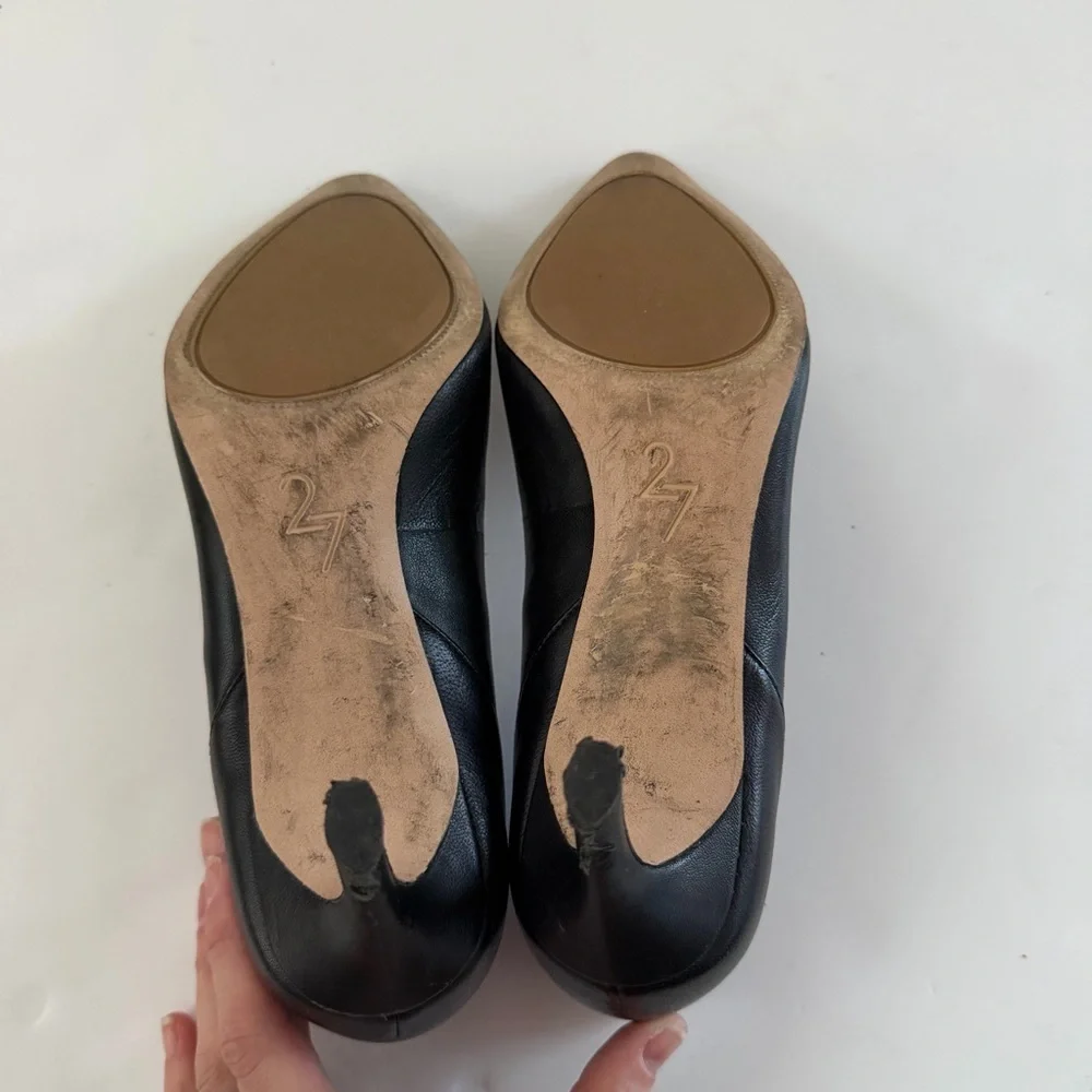 27 Edit Naturalizer Classic Black Leather Heels Pointed Toe Pumps Size 7